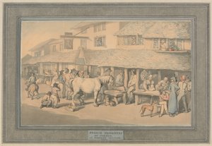 Bodmin Cornwall - Prisonniers français en liberté conditionnelle - Thomas Rowlandson